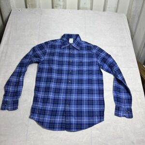 Brooks Brothers 1818 Mens The Original Polo Shirt Blue Plaid Flannel Size S